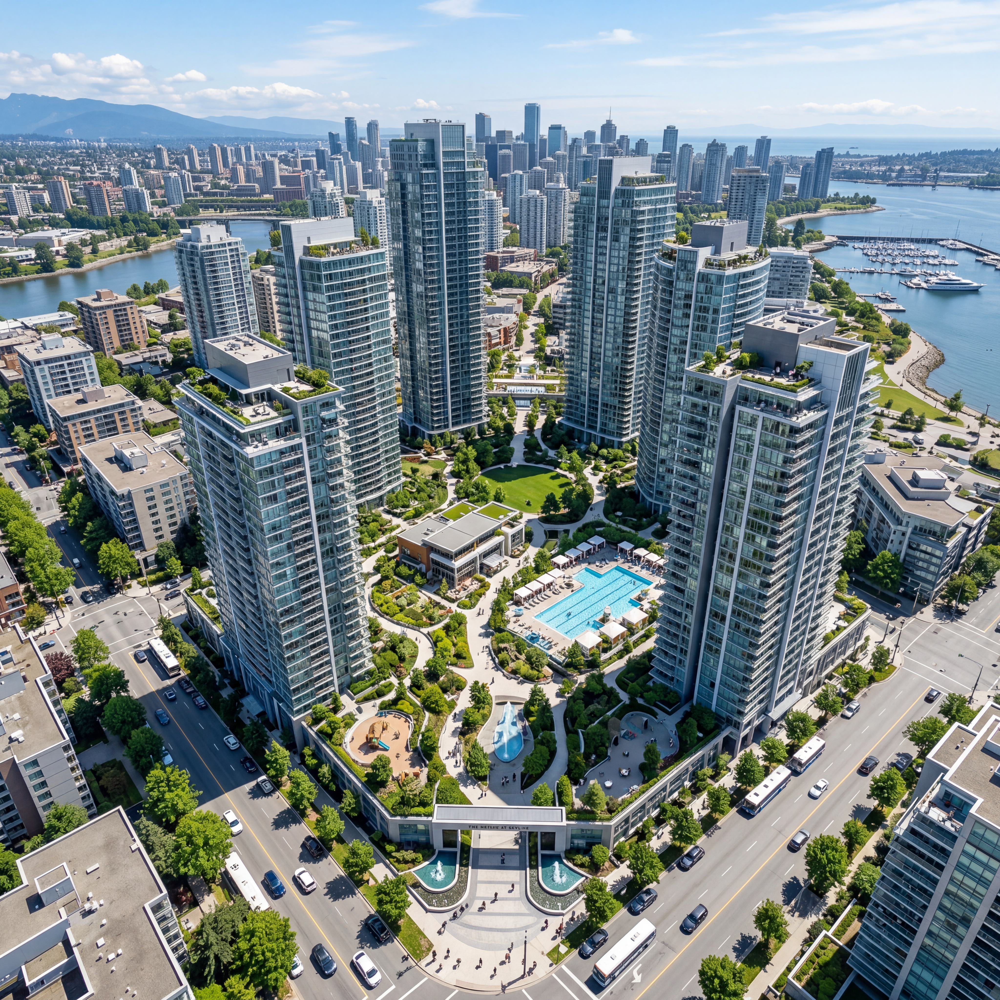 Aerial view of modern development